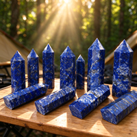 Tour de cristal de sodalite naturelle polie en gros, baguette de cristal, pointe de sodalite pour la décoration