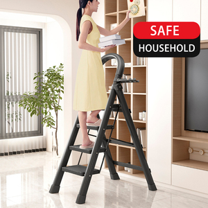 Xách Tay Ráp Hộ Gia Đình Thép Carbon 3 Bước Thang 3 Bước Kệ Sách Sử Dụng Thang Với Chân Cao Su Cho Bán - Product Image 4