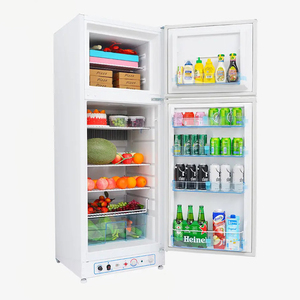 Réfrigérateur vertical à double porte avec congélateur supérieur, alimenté au gaz, pour le camping et l'usage domestique - Product Image 1