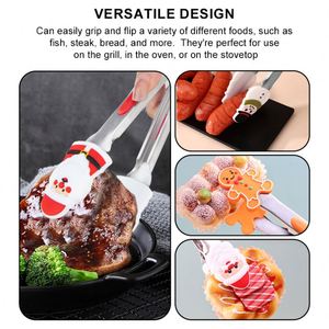 Multifunctional Christmas Cartoon Kitchen Food <b>Clip</b> Durable Anti-Skid BPA-Free Silicone Meat Steak Cooking Tong for Barbecue - Product Image 5