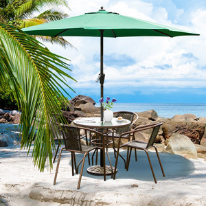 Dingku Outdoor Center Pillar Umbrella 3m Sun Shade Manual Open Iron Rib Courtyard Use - Product Image 4