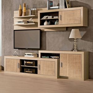 Nuka Estilo elegante 1 puerta Módulo bajo Sala de estar Toffee Textil Gabinete para el hogar - Product Image 2