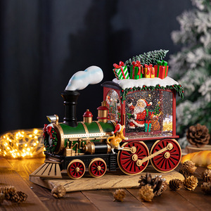 Boîte à musique de Noël avec globe à neige, scène du Père Noël, effet de neige tombante, train, cadeau pour enfant, veilleuse pour garçon, dropshipping Shopify - Product Image 5