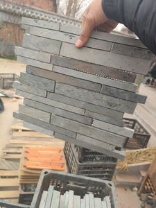 Vente en gros de feuilles de carreaux de mosaïque en placage de brique solide gris argile mince Murs et planchers commerciaux/résidentiels Mosaïque de briques de construction - Product Image 4