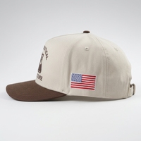 Gorra de béisbol trucker snapback de 5 paneles con visera curva, bordado 3D personalizado, de algodón twill bicolor, estilo A-Frame y corona alta, al por mayor
