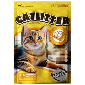 Kediler için darı hammadde kedi kumu ToFU topaklanma çöp