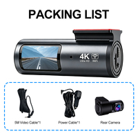 Caméra de tableau de bord WiFi 4K, mini DVR de voiture 1,47 pouce, double objectif, surveillance de stationnement 24h, capteur G, caméra de recul 1080P, vision nocturne, boîte noire