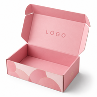 Boîte d'expédition en carton ondulé rose Sakura, logo personnalisé imprimé, emballage cadeau, boîtes pliables en carton