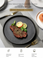 Assiettes en céramique de style japonais pour restaurant, assiettes à steak, assiettes à pâtes, assiettes profondes givrées, assiettes peu profondes, compatibles micro-ondes, modernes