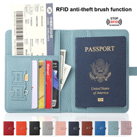 Étiquette de bagage en cuir PU sac passeport ensemble pour ordinateur portable stylo en métal cadeau d'entreprise avion personnalisé coffret cadeau d'affaires