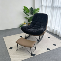 Fauteuil à bascule vintage français pour adulte, fauteuil inclinable individuel de designer, chaise longue de loisirs pour balcon et salon