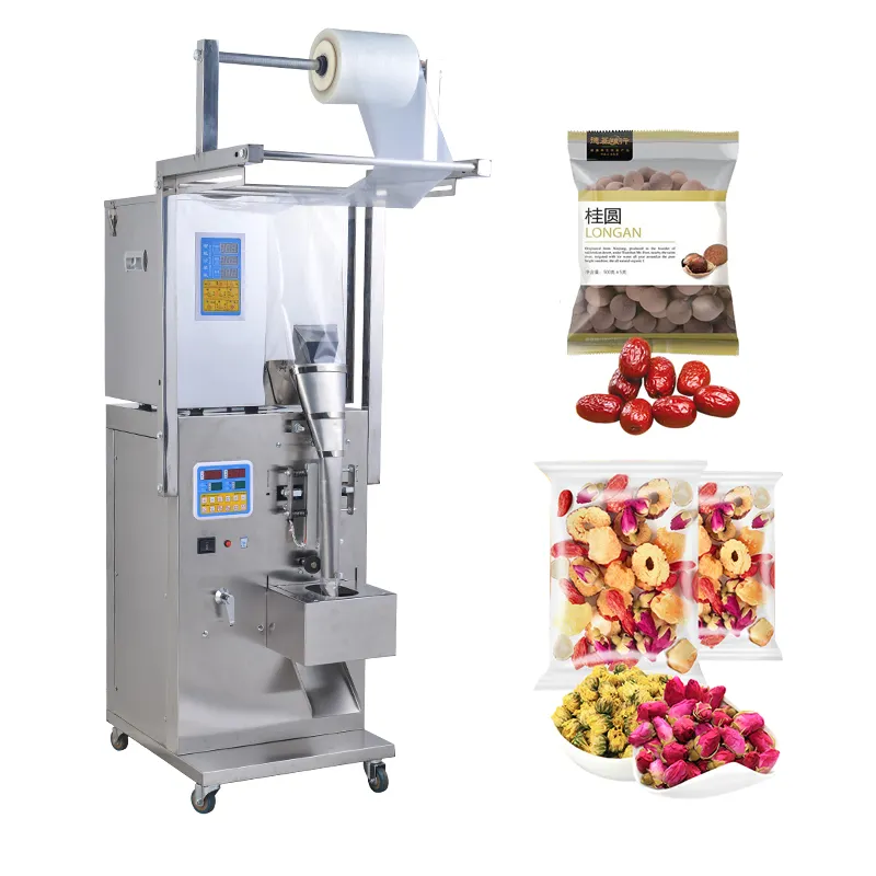 Automatic Vertical Chips Corn Puff Dry Fruit Chocolate Bean Cookies Dried Tomato Rotary Packing Packaging Machine 5 to 200 Grams