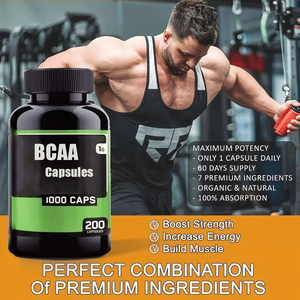 Compléments pré-entraînement BCAA 2:1 en capsules, acides aminés énergétiques, pilules pour <span class=keywords><strong>la</strong></span> prise <span class=keywords><strong>de</strong></span> masse, suppléments sportifs, capsules BCAA 1000mg - Product Image 1