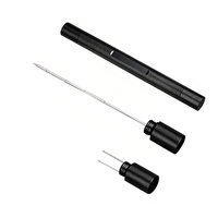 Herramienta para Cigarros 3 en 1 Portátil JH, Tubo de Aluminio Moleteado, Pinza para Cigarros de Doble Punta de Acero Inoxidable Anti-Quemaduras
