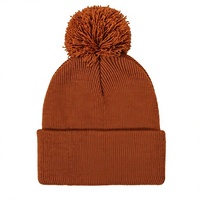 Bonnet en coton à carreaux unisexe avec pompon, tricoté, pour l'hiver, avec logo personnalisé, pour le ski, les voyages en plein air