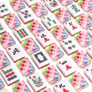Plateau de <span class=keywords><strong>jeu</strong></span> de Mahjong de luxe fait main en acrylique Lucite à 2 couches, avec motif peint au dos, épaisseur de 1,2 pouce, pour enfants américains - Product Image 3
