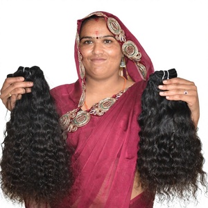 Wholesale 100% Natural Best Quality Indian Temple Human Hair Extensions Soft Kinky Curly Bundles in Straight <b>Body</b> <b>Wave</b> Styles - Product Image 1