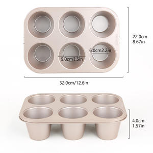 Molde de acero al carbono para hornear en la cocina, <span class=keywords><strong>Jumbo</strong></span> sartén antiadherente de 6 tazas para muffins, moldes para cupcakes y muffins con 6 agujeros - Product Image 1