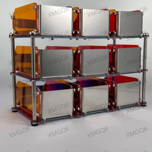 Organizador de acrílico transparente estilo Bauhaus, caja de almacenamiento apilable multiusos para escritorio - Product Image 6