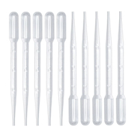 Pipettes Pasteur jetables en plastique à micro-pointe pour laboratoire, 0,5 ml, 1 ml, 3 ml, 5 ml, 10 ml