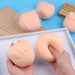 Juego de regalo de juguetes de arena exprimibles de papel, tijera y piedra al por mayor, lindo juguete interactivo de plástico suave y pelota de goma para niños - Product Image 4