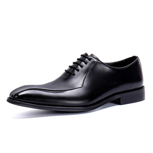 Chaussures pour hommes en cuir véritable imperméables et respirantes, style business décontracté, formel, à bout pointu - Product Image 5