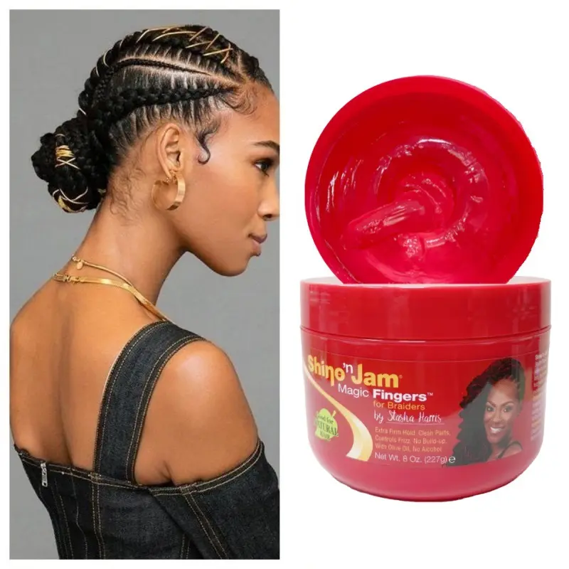 Cire de contrôle des bords de marque privée fixation forte Gel de contrôle des bords non gras Gel de cheveux coiffant longue durée pour tous les cheveux naturels