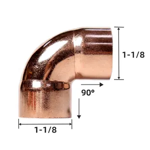 Coudes en cuivre 90, coude 45 raccord de tuyau en cuivre coudé à 90 degrés
