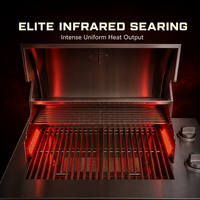 Grill encastrable innovant sans fumée à 2 brûleurs avec fenêtre panoramique en verre, brûleur arrière infrarouge, en acier inoxydable, électronique, au butane/GPL