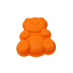 <b>Silicone</b> Bear Cake Mold Orange Color For Chocolate Molds <b>Baking</b> Tools - Product Image 1