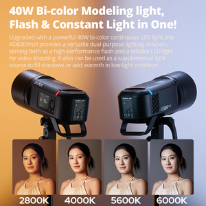 Godox AD600PROII 600W Tout-en-Un Flash de Studio Extérieur TTL HSS avec Système Sans Fil 2.4G X et Batterie Li-ion Intégrée, Accessoires <span class=keywords><strong>Photo</strong></span> - Product Image 5