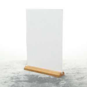 علامة بلاستيكية شفافة مخصصة ، بقاعدة خشبية - Product Image 3