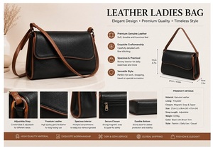 Wholesale Supply Genuine Leather Ladies Shoulder Bag Fashion Designer Handbag Classic Women's <b>Purse</b> for Available At Best Price - Product Image 4