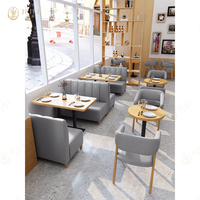 Projet de banquette d'angle personnalisée en cuir pour restaurant moderne canapé de siège de luxe pour restaurant café-restaurant ensemble de tables et de chaises