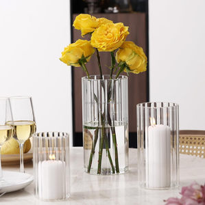 Portacandele in Vetro Personalizzato, <span class=keywords><strong>Vaso</strong></span> Cilindrico in Borosilicato per Decorazioni Matrimoniali e Domestiche, Vendita all'Ingrosso - Product Image 1