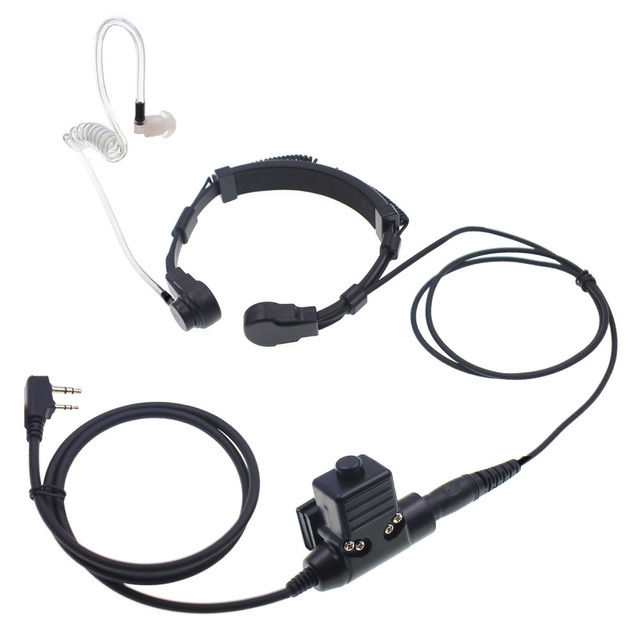 U94 PTT Neck Throat Mic Earpiece Radio Nato Tactical Headset for Baofeng TYT Ham Radio