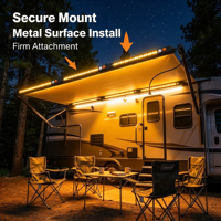 Barre lumineuse LED de camping en aluminium bicolore étanche IP67 12V 300mm/600mm/900mm/1000mm Blanc+Amber Certifiée CE Dimmable