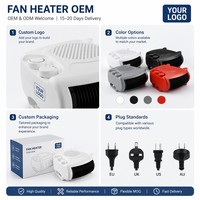 Ventilateur Chauffant Portable avec Thermostat à Double Position, Chauffage d'Appoint sur Pied ou Horizontal, 3 Modes Chauds, 2000W, Protection Contre la Surchauffe, Résistant au Feu, CE ROHS