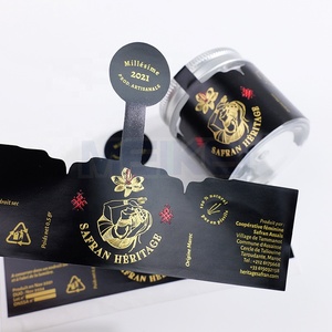 Cá nhân hoá Mật ong nhãn vàng lá kết cấu giấy Mật ong nhãn sang trọng mattefrozen giấy bù đắp in nhãn thực phẩm cho thực phẩm lọ - Product Image 6