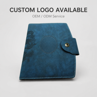 Carnet en cuir PU bleu sarcelle avec gaufrage dragon, journal A5 avec fermeture à bouton-pression, logo personnalisé disponible