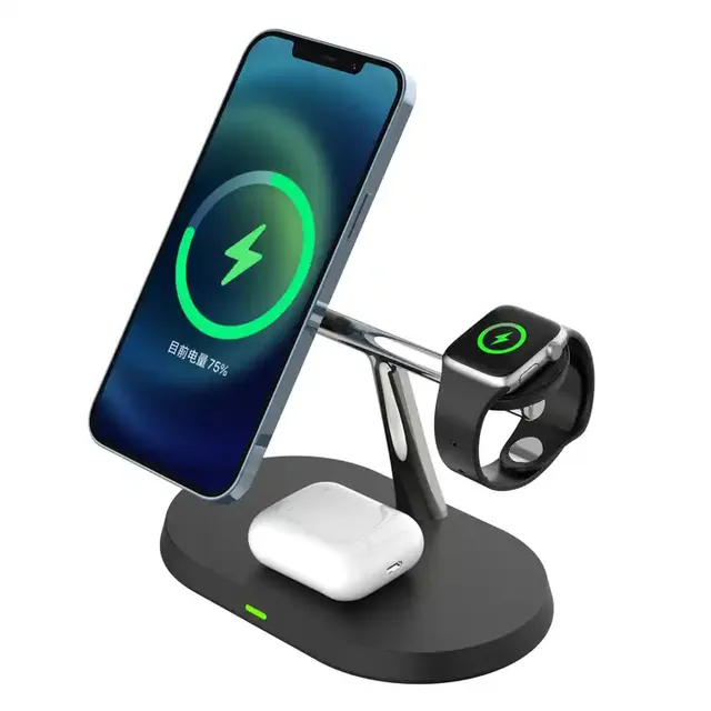 Hot 15W Magnetic Wireless Charger Stand 3 in 1 for iPhone 15 14Pro Max for Apple Watch Fast Charging Dock Station for Earphone