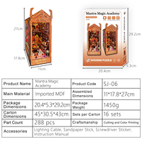 Cadeau de Noël, puzzle en bois 3D, kit de construction de maison miniature avec lumières LED, maison de poupée miniature pour adultes et adolescents