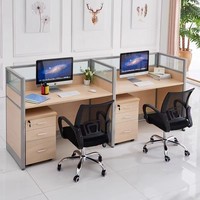Dernier bureau modulaire moderne sur mesure Bureau en bois de couleur noyer Rectangle Bureau du personnel Deux combinaisons gratuites Pellet sur mesure