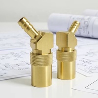 Raccords rapides en laiton de type américain pour tuyau, à 45 degrés, femelle, à débit ouvert, pour refroidissement par eau, usage domestique, 0-15 bars