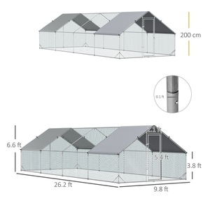Hiện Đại Đơn Giản Rắn Sắt Gà Coops Với Móc Vòng Lặp Đóng Cửa An Toàn & Thoáng Khí Thiết Kế Hộp Đóng Gói Cho Sử Dụng Ngoài Trời - Product Image 4