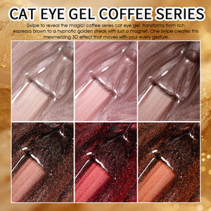 Bozlin Bruine Cat Eye Gel Nagellak Hema Tpo Gratis 15Ml Cat Eye Gel Polish Groothandel Koffie Serie Magnetische Uv Gel Polish - Product Image 2