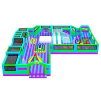 Château gonflable géant, combo toboggan et parcours d'obstacles, piscine à obstacles, château sauteur pour tout-petits, aire de jeux gonflable
