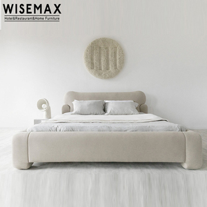 Meubles de chambre à coucher en tissu et laine d'agneau, design italien moderne, luxueux, pour lit King/Queen Size, cadre en peluche, offre spéciale - Product Image 2