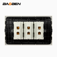 BAOBEN Prise murale universelle et Schuko à deux broches en verre trempé blanc, norme européenne italienne