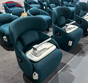 Poltrona da Conferenza in Tessuto Reclinabile con Tavolino Laterale Regolabile, Poltrona Relax <span class=keywords><strong>per</strong></span> Studio e Computer, Divano Pigro <span class=keywords><strong>per</strong></span> Ufficio - Product Image 4